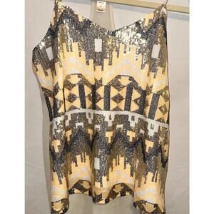 Daytirp Sequin Razor Back Shear Tank Top SIze Medium